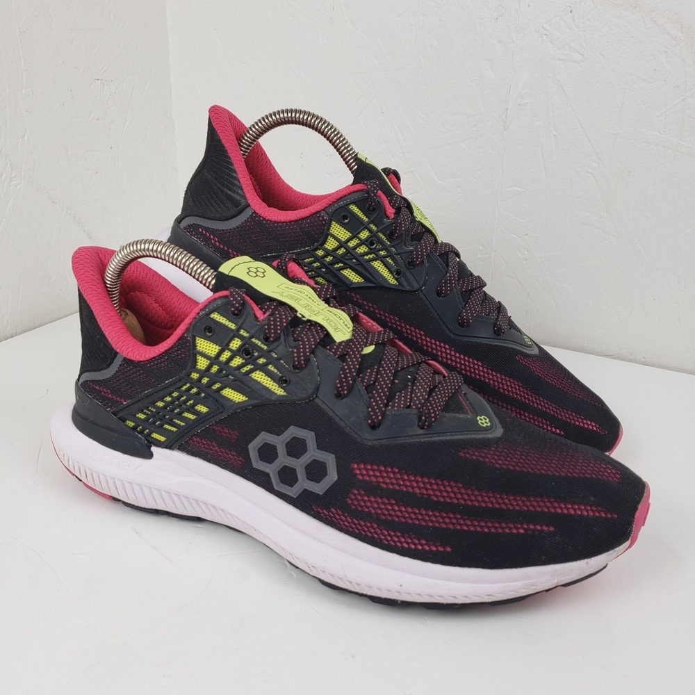 Rudis Mens 10 Womens 11.5 Journey Knit Adult Training Shoe‎ Black Pink Lime